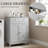 Gray Bathroom Storage Cabinet With 2 Doors And 1 Drawer-478609919