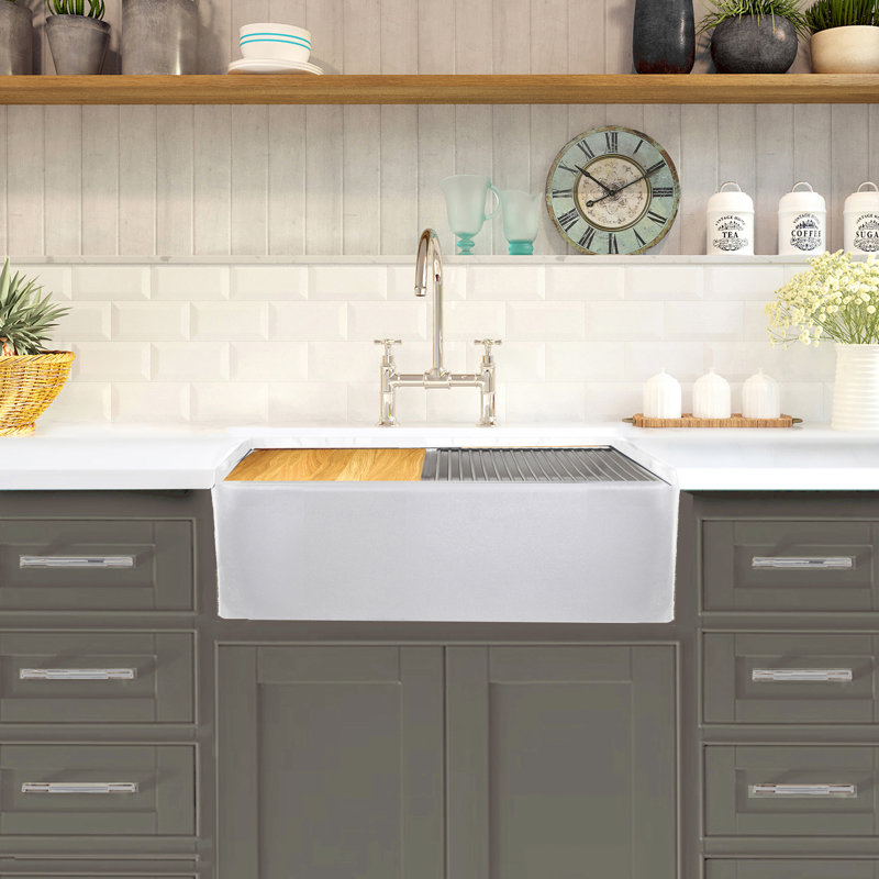 Plymouth 29.75'' L Single Basin Kitchen Sink, Gray