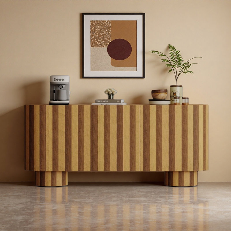 Buffet simple en bois massif, H 31,5 po x l 70,87 po x P 15,75 po