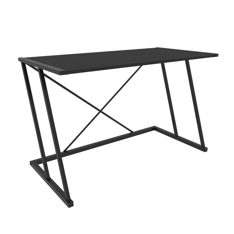 Lenes Metal Base Writing Desk, Anthracite/Black