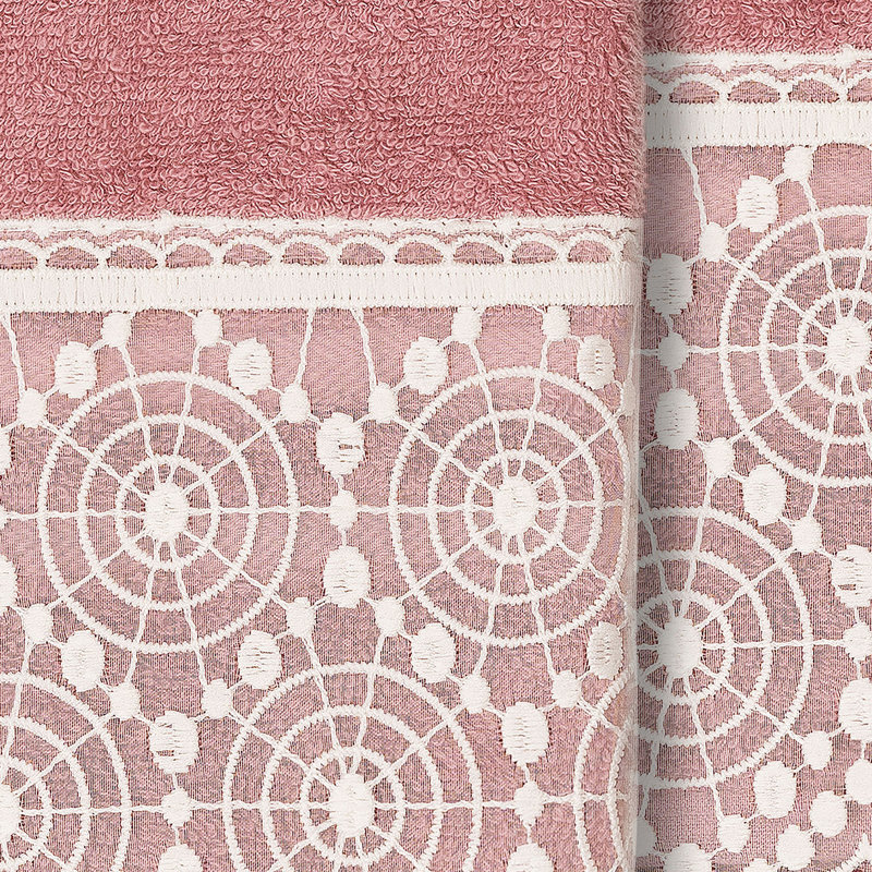 Débarbouillette en coton , Rose-thé / blanc, Essuie-mains - paquet de 2