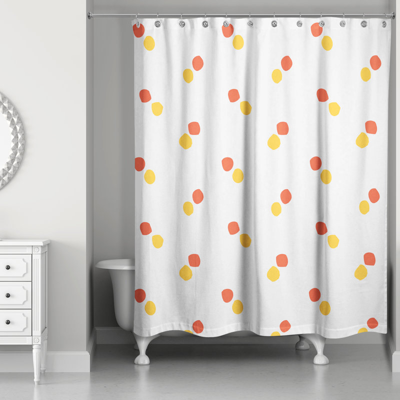 Rideau de douche simple points Sandlin, Blanc