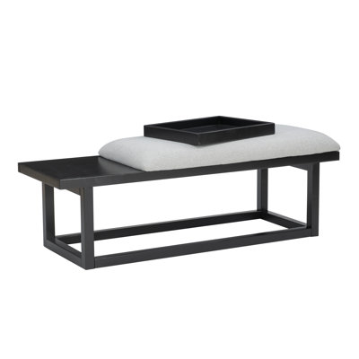 Upholstered Bench with Removable Tray