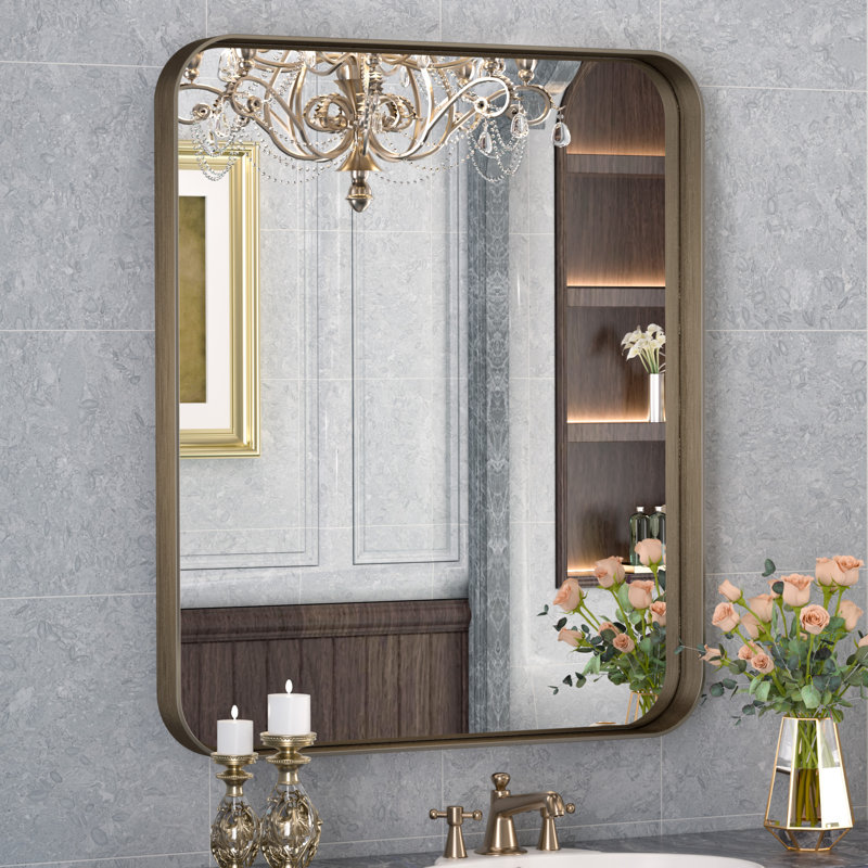 Miroir d'appoint Tyro, 36 po x 30 po, Bronze, Rectangulaire
