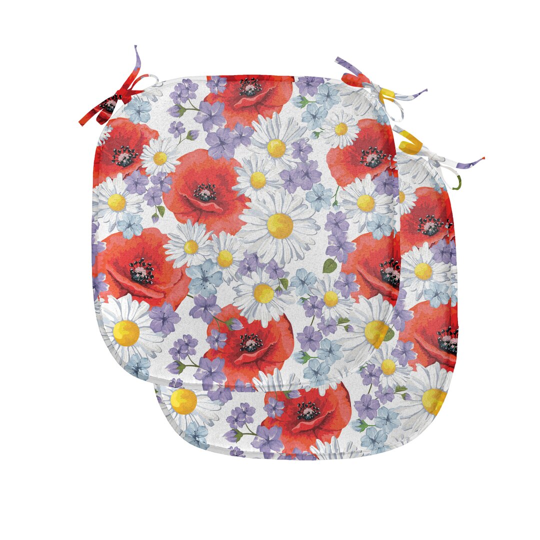 Kissen mit Riemen für Küchensitze, Poppy und Daisy Blume, Lavendel Scarlet