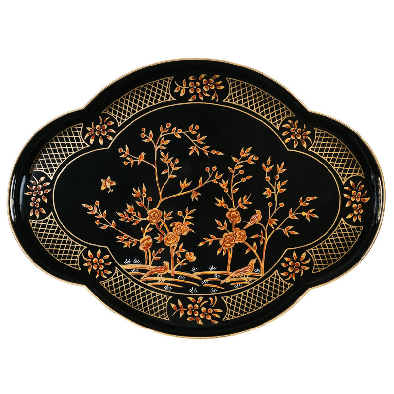 Laurent Metal Decorative Tray, Black