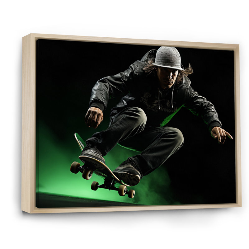Skateboard Chronicles III - Imprimé, Cadre naturel flottant, H 24 po x l 32 po x P 1 po