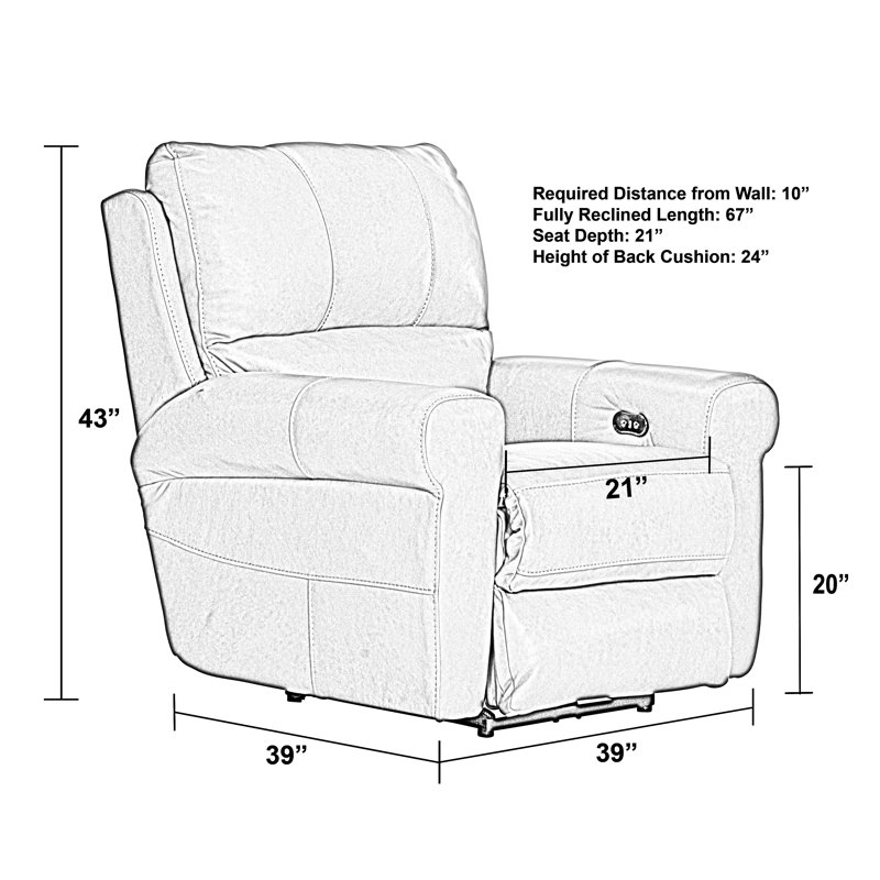 Fauteuil inclinable électrique en cuir italien Nicey, Similicuir beige