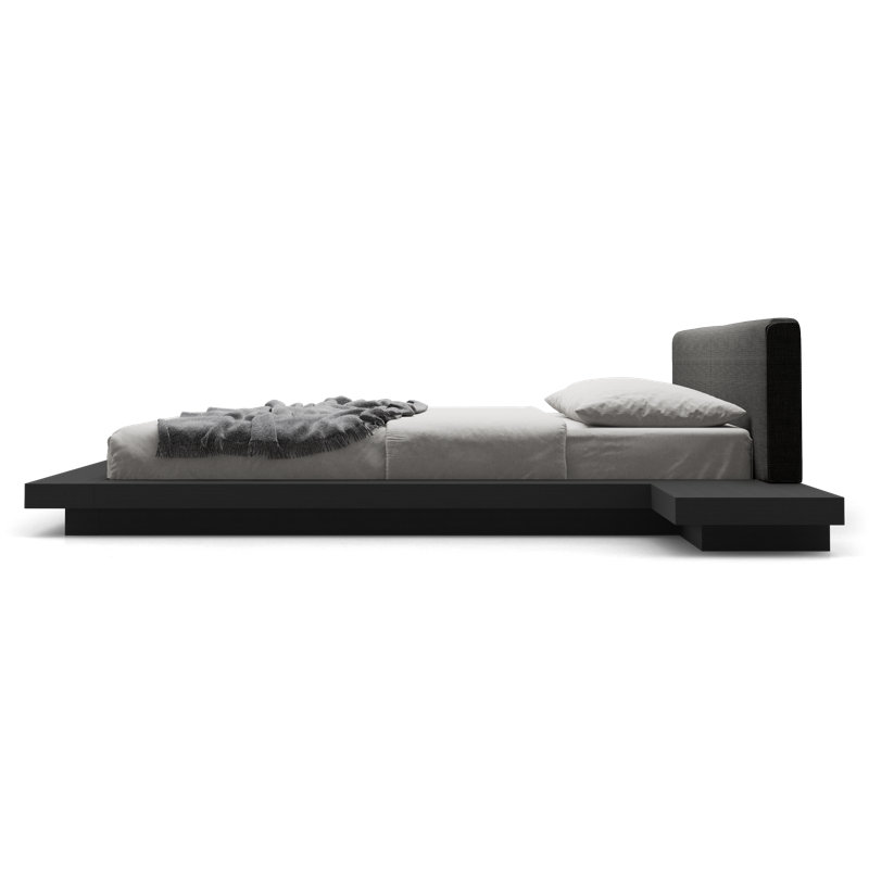 Upholstered Bed, King, Wenge/Carbon Fabric