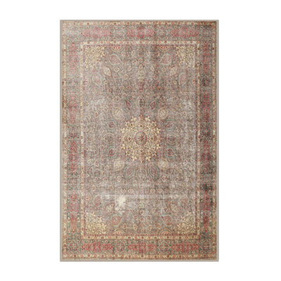 Tapis traditionnel rouge / vert Naiya