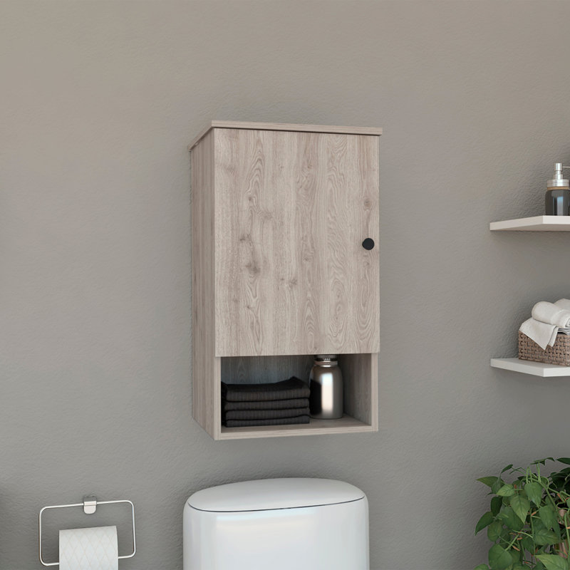 St. Angelo Medicine Cabinet, Two Internal Shelves, Single Door, One Shelf, Gray
