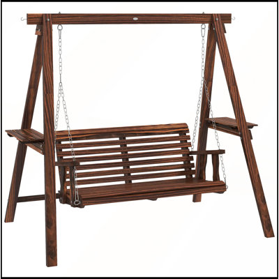 Balancelle d'extérieur 2 places avec support et tables d'appoint pour le jardin