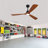 New Model 60 Inch Ceiling Fan With 18W Led Light 3 Solid Wood Blades Remote Control Reversible DC Motor For Home-232254101