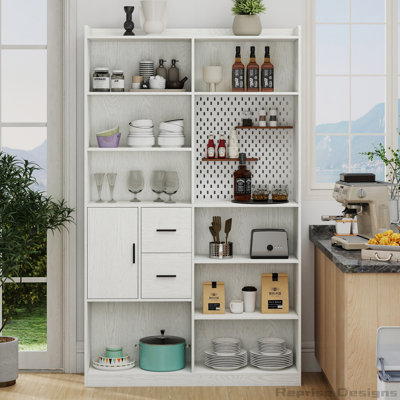 Armoire de cuisine 9 cubes avec panneau perforé et tiroir