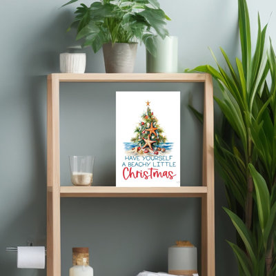 Beachy Little Christmas 1 Piece Wrapped Canvas Wall Art