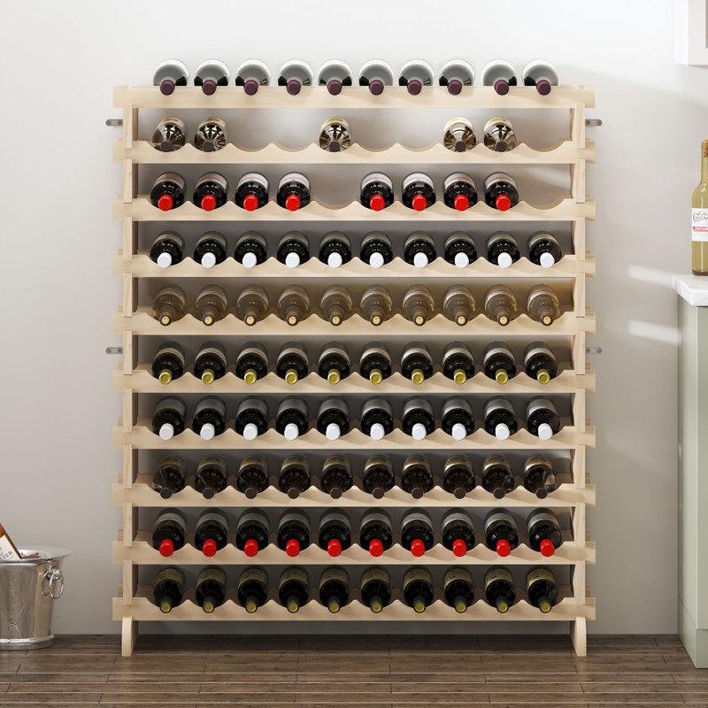 Avant Solid Wood Wine Bottle Rack Natural, 21.3" H x 43" W x 11.8" D