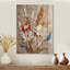 Abstrait bouquet de fleurs sauvages botaniques - Botanicals, impression sur bois blanc sur bois de pin naturel-324304550