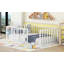 Structure de lit simple en métal avec clôture et amp; Porte - aucun sommier requis, robuste pour une utilisation à vie-611668155-611668154
