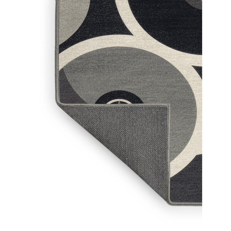 Soft Plush Dunklin Viking Shield Wall Classic Oriental Area Rug in Gray – Gray Binding, 8x12