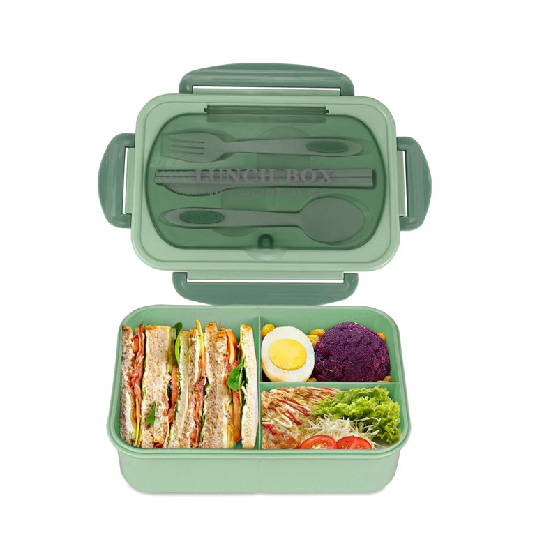 Boîte à bento 3 compartiments, Vert