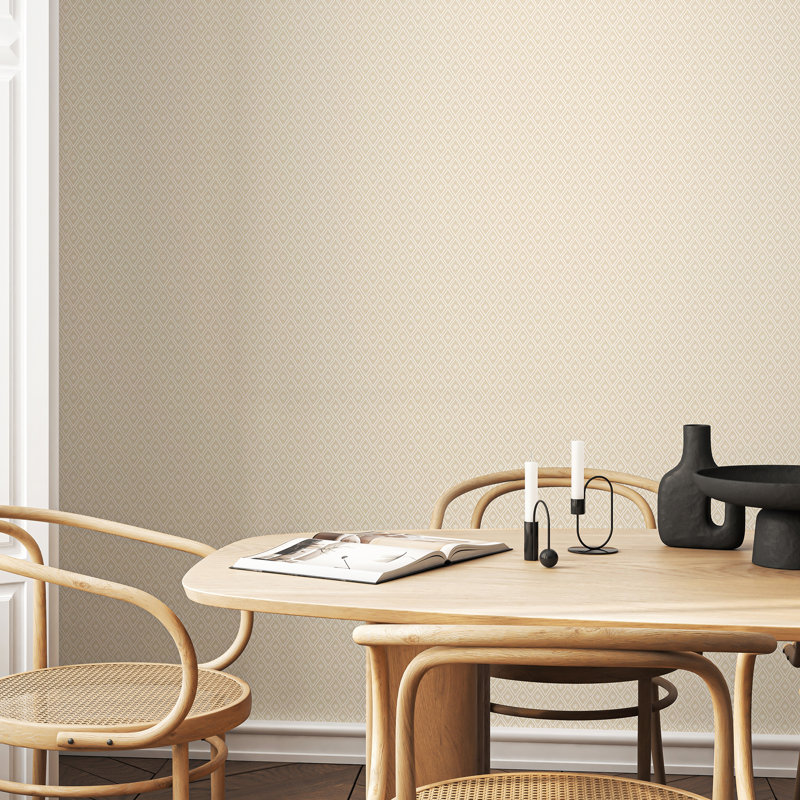 Ditsy Diamond - Blush 10m Wallpaper, Beige Geometric