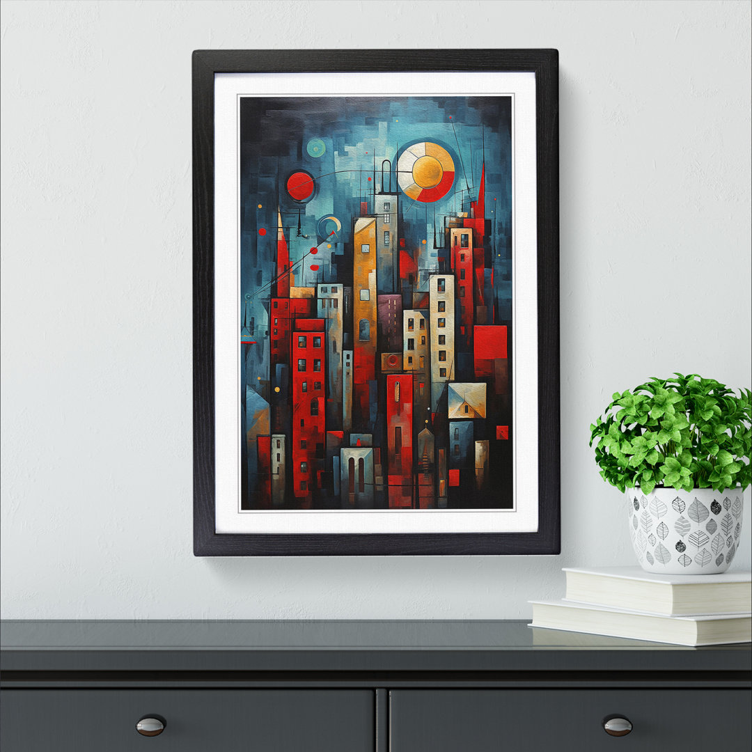 New York Cubism - Single Picture Frame Art Prints on Wood
