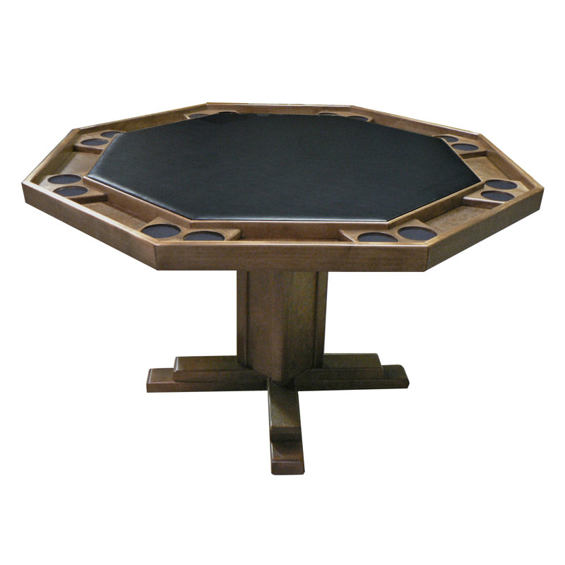 Table de poker 57 po, Bois fruitier / noyer, Feutre noir