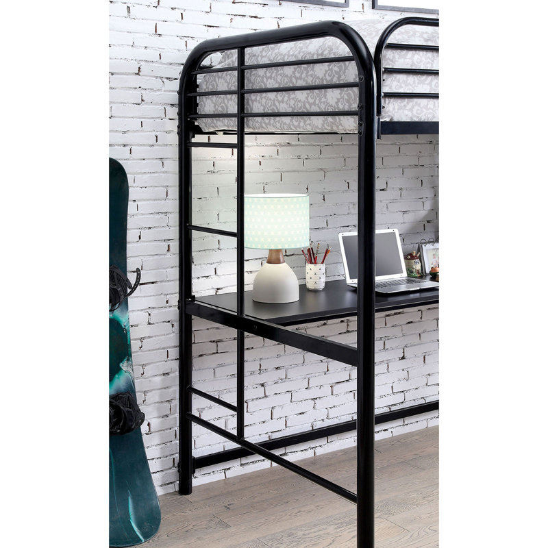 Adabella Kids Twin Loft Bed, Black