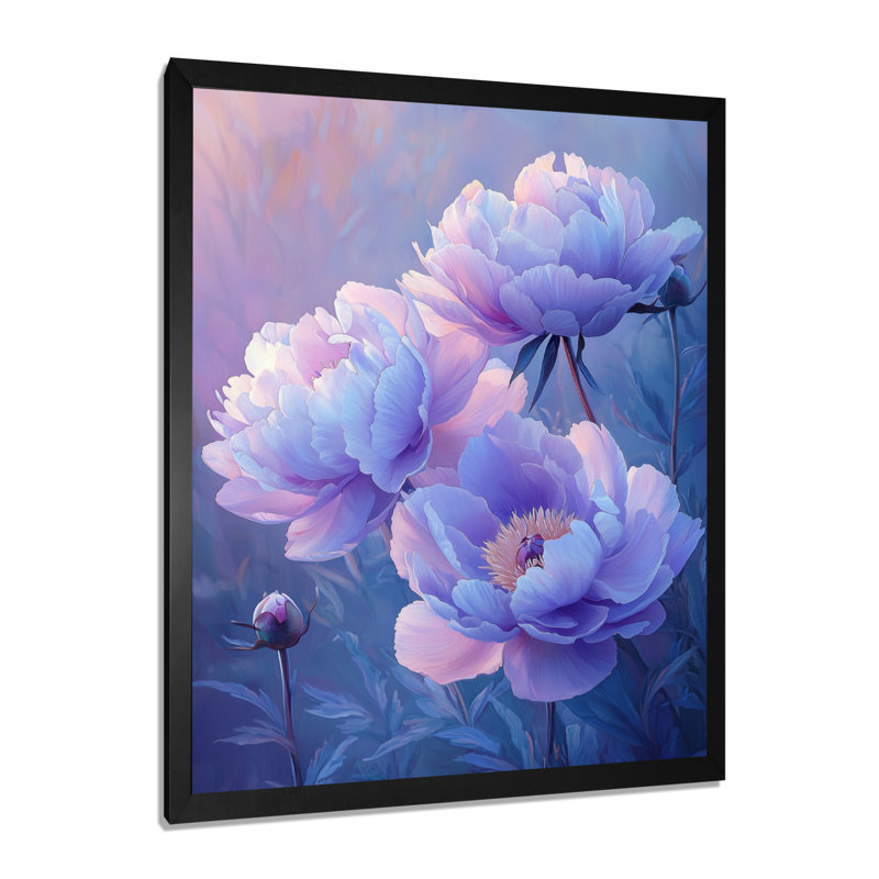 Baisley - art mural floral, Noir, noir, noir, noir, H 20 po x l 12 po, Reproduction encadrée d'une seule photo