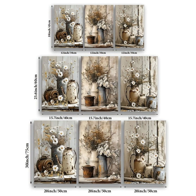 Charmante ferme sur toile 8 pièces - Cozy Living Space, 36 * 24 pouces 3 pièces