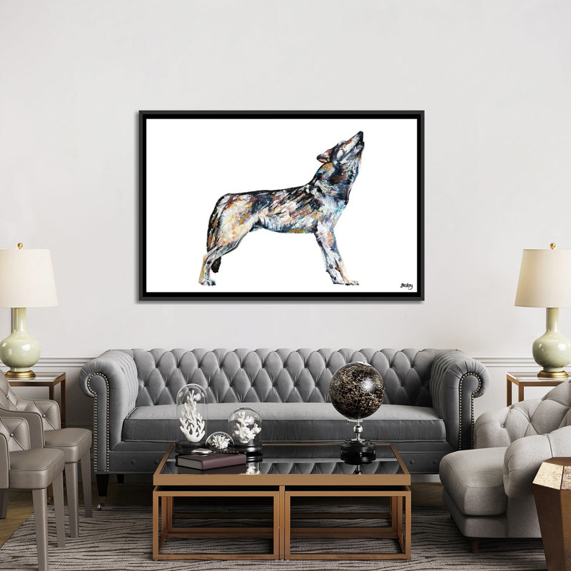 « mishka », reproduction sur toile, H 18 po x l 26 po x P 1,5 po, Toile avec cadre noir, Pas de tapis