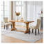 Ensemble de 2 chaises de salle à manger avec dossier capitonné, revêtement en similicuir effet peau de mouton vintage, garniture cloutée, structure en hévéa, beige