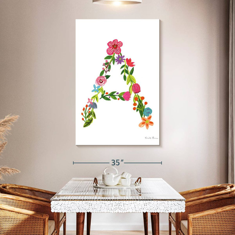 Lettre de l'alphabet floral Keiri I, H 51 po x l 34 po