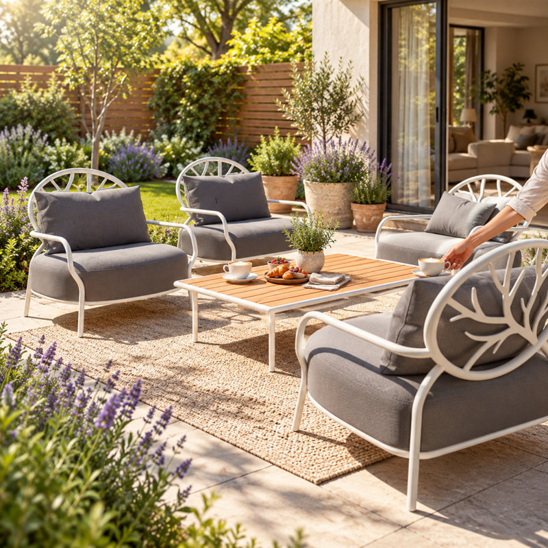 Chaise longue d'extérieur avec coussins Boom