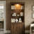 78.75''H 4-Tier Display Shelf, With LED Ceiling Warm Light, Freestanding Farmhouse Bookcases With Storage & Doors