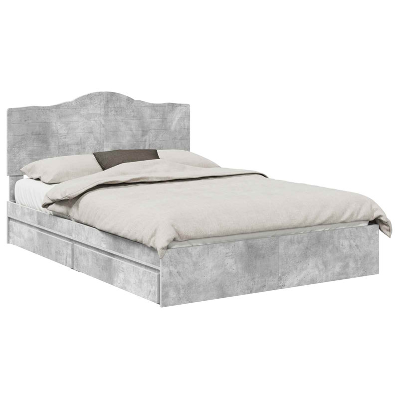 Bed Frame, Kingsize (5'), Concrete Grey