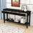 Vintage Honeycomb Wooden Console Table with Storage Drawers and Open Shelf for Entryway-40037992