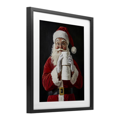 «Santa Has Your TP», reproduction encadrée sous verre, design par Arlington Prints
