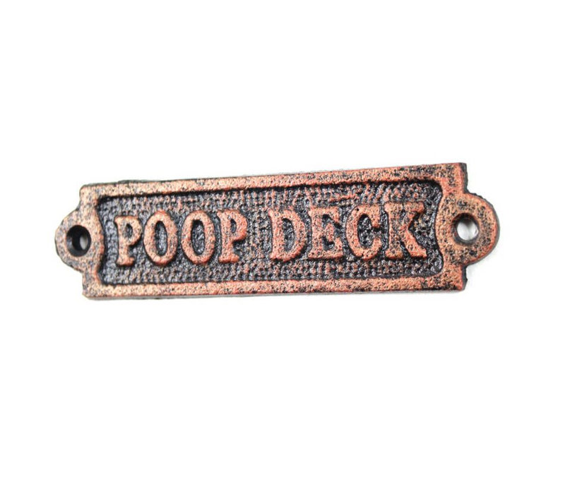 Décoration murale poop deck de terrasse côtière, Cuivre rustique
