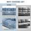 4 - Piece 130" Oversized Cloud Modular L-Shape Sectional Couch, Corduroy Fabric Upholstered Sofa With Ottoman, Deep Seat Wide Armrest Ergonomic Design-1735105024