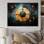«Yellow Teal Astrology Celestial Alignment I», reproduction d'art sur toile encadrée