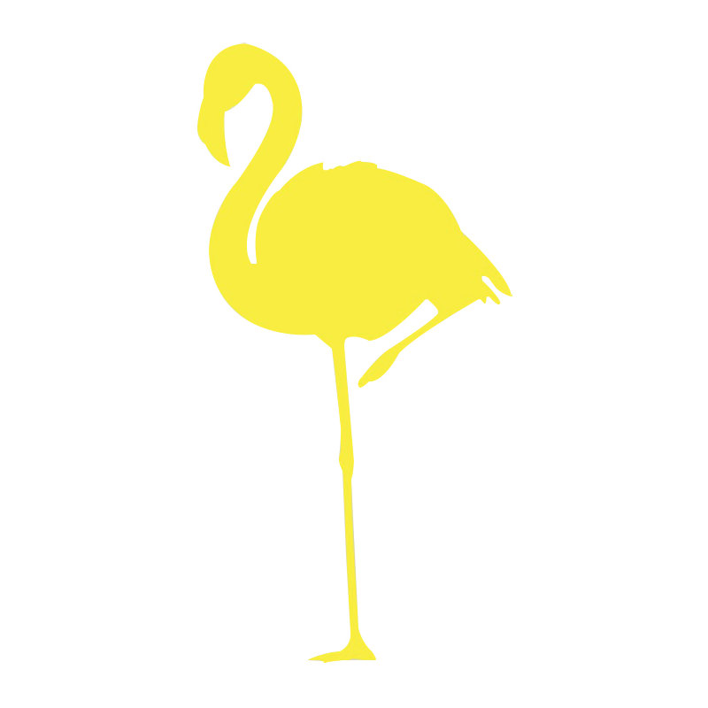 Animals Wall Decal, Bright Yellow, Large