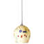 Suspension basse tension en verre et métal de 13,5 cm de hauteur, finition acier brossé