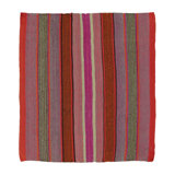 Vintage Peruvian Square Kilim, Vibrant Polychromatic Stripes - Rug & Kilim