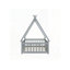 Lit simple en forme de tente, lit tipi avec garde-corps, lattes et porte-322736584-322685974