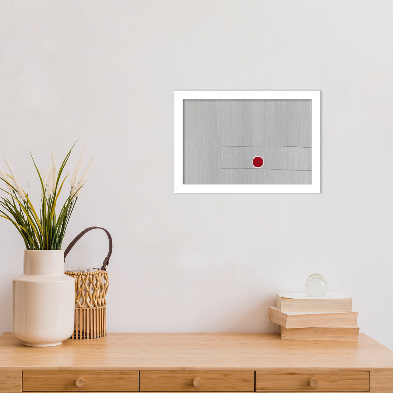 " Grey Drawing Fifty Seven " by Alex Dunn, White, 9" H x 13" W x 1" D
