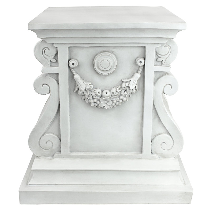 Piédestal classique de jardin statuaire, H 15 po x l 15 po x 14,5 po