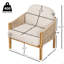 Fauteuil club d'extérieur en bois Grotta