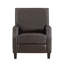 Fauteuil inclinable brun foncé Broadmeade, bois massif, rembourrage en mousse, fauteuil inclinable transitionnel à finition pieds, rembourrage partout-125223508