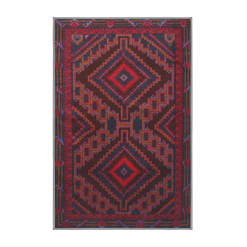 Tapis rouge à motif sud-ouest, Rectangle 5 pi x 7 pi